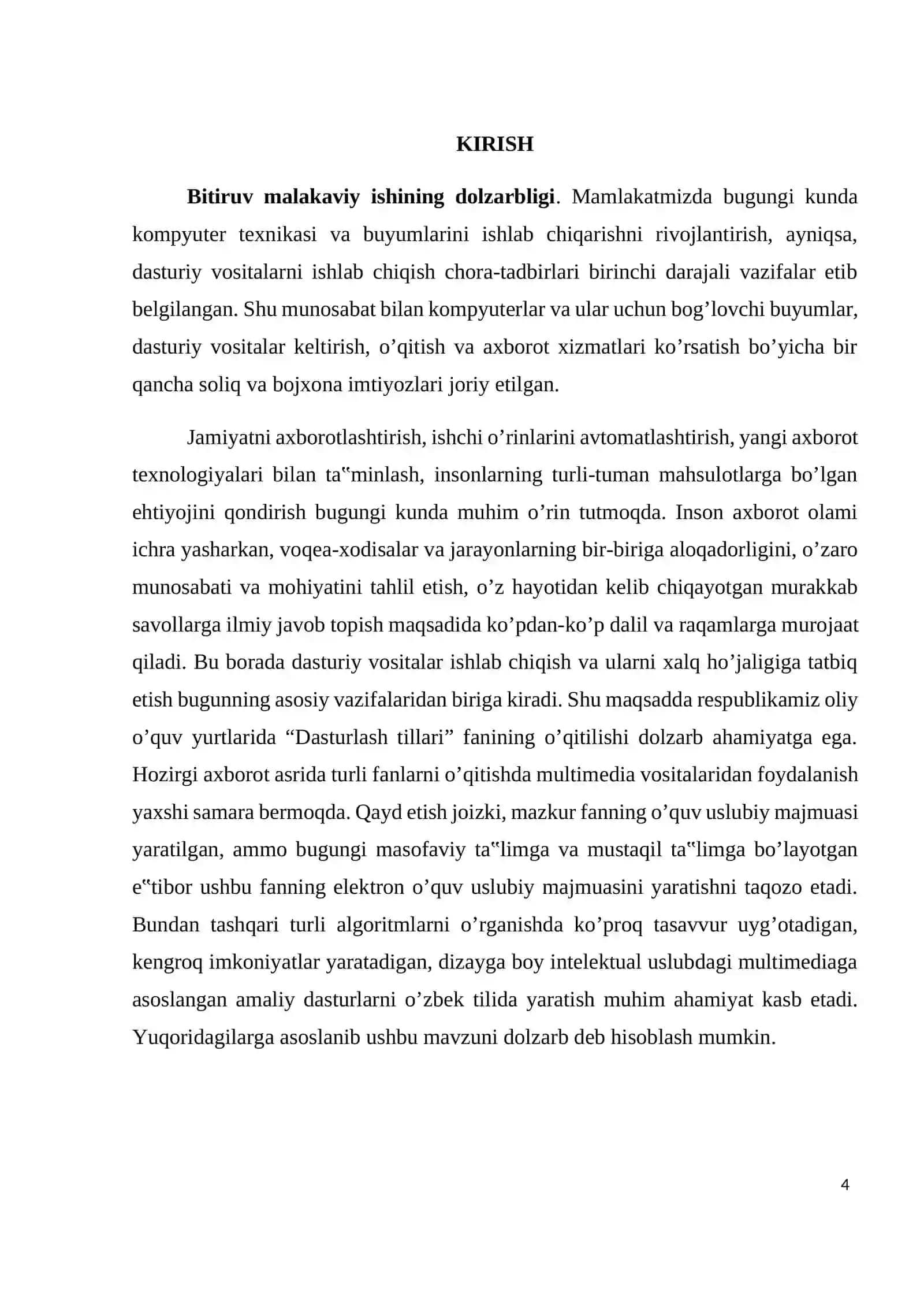 Dasturlash tillari fanidan multimediali elektrоn o’quv- uslubiy majmua yaratish 4