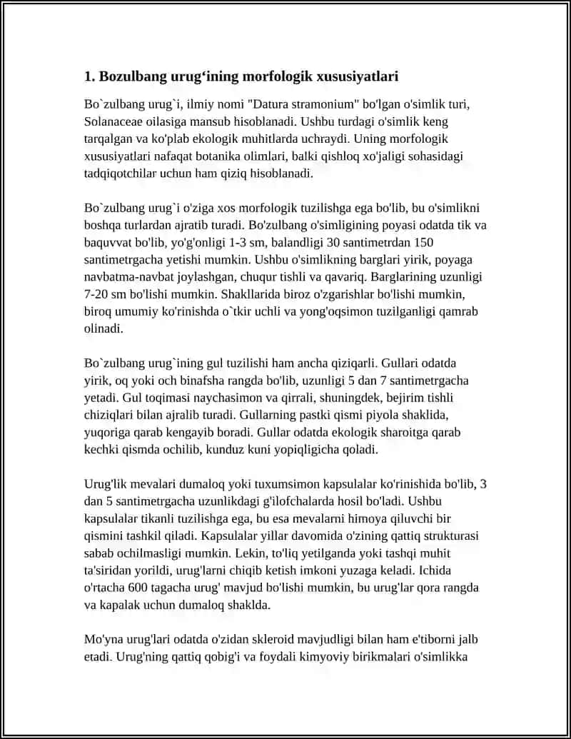 BOZULBANG (LAGOCHILUS INEBRIANS BUNGE) O‘SIMLIGINING URUG‘CHILIGI 4