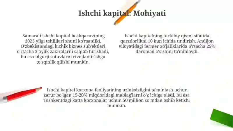Oʻzgaruvchi Kapital: mazmuni, tarkibiy tuzilmasi va foydalanish samaradorligi 4