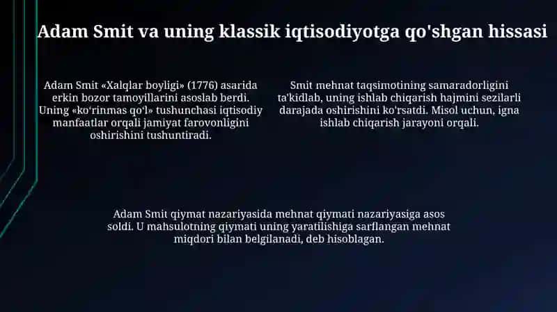 Klassik iqtisodning vujudga kelishi 4