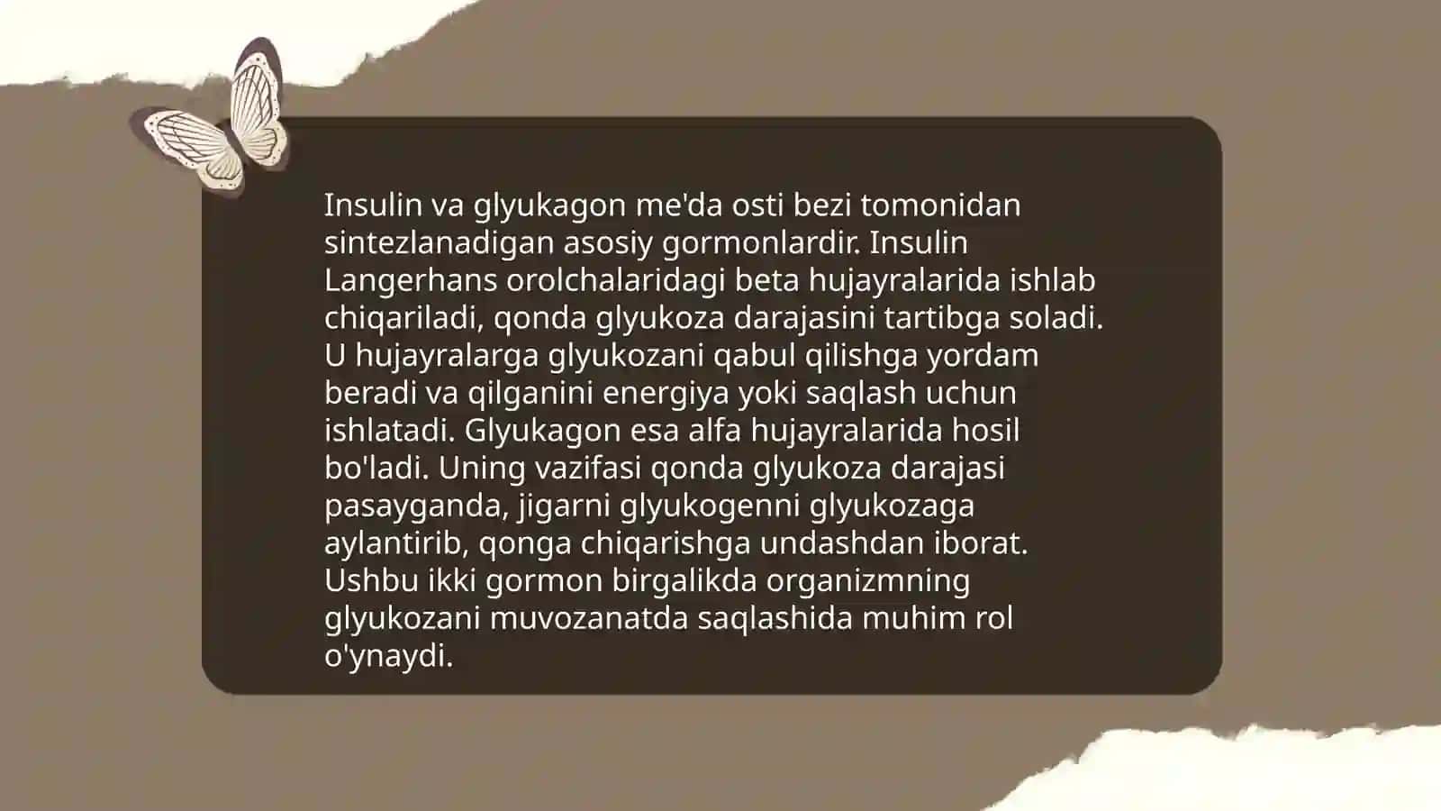 Insulin va glyukogonning metabolik jarayonlarda roli 4