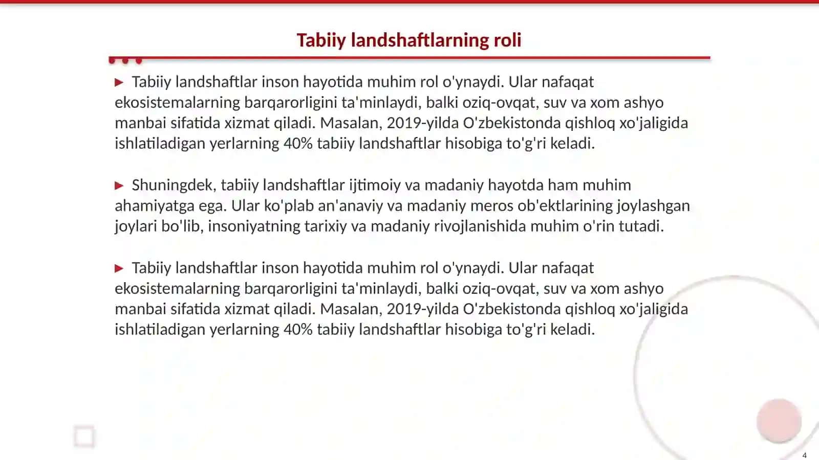 Inson va tabiiy landshaftlar 4