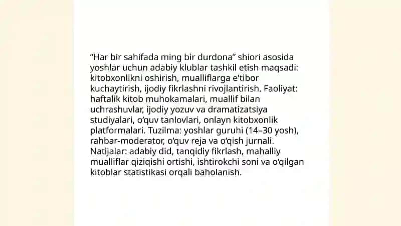 "Ilm bir xazina", "Har bir sahifada ming bir durdona" 4