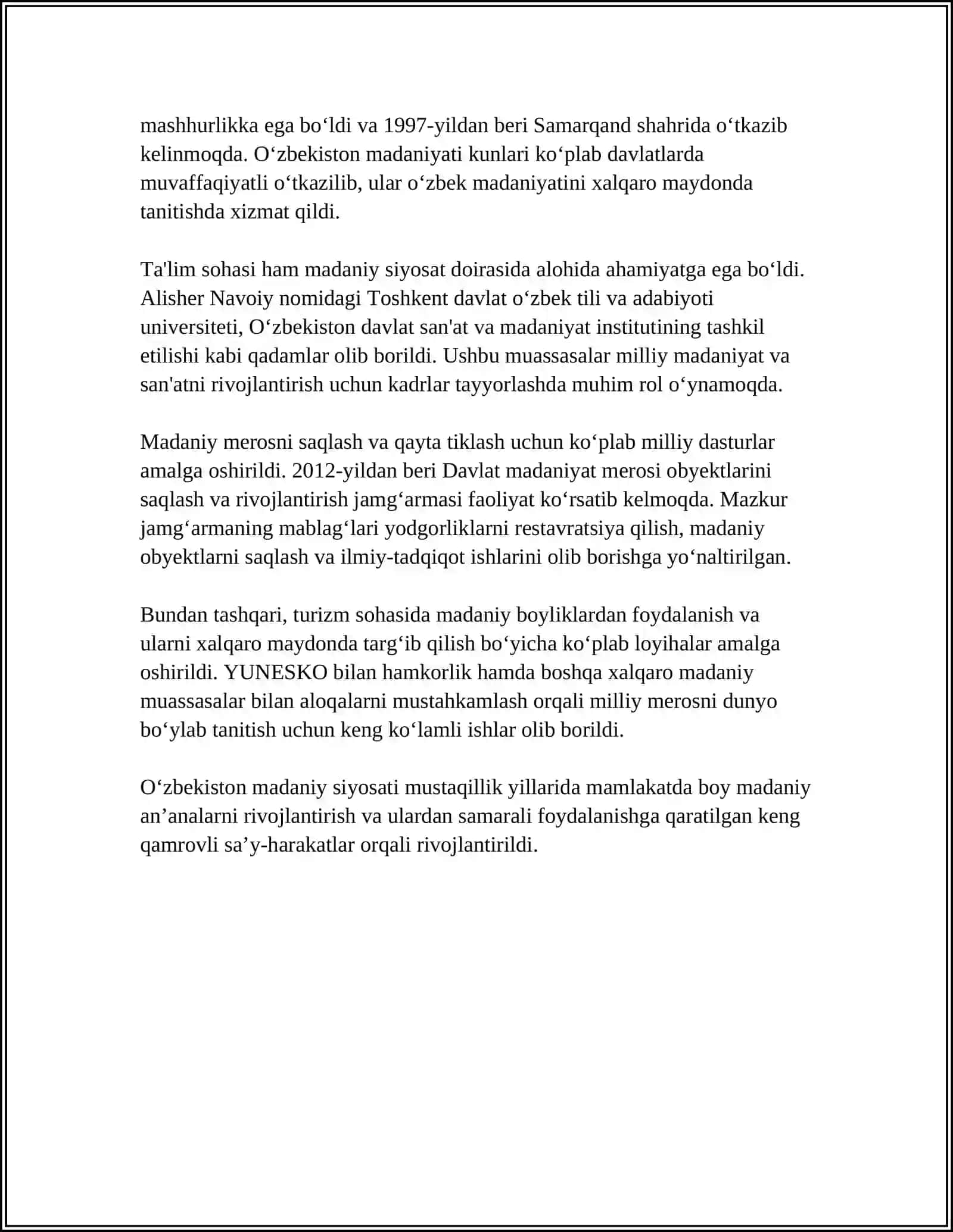 MUSTAQILIK DAVRIDA OZBEKISTON DAGI MANOVIY VA MADANIY RIVOJLANISH 4