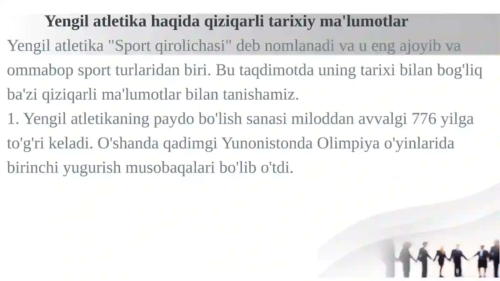 YENGIL ATLETIKA HAQIDA MA’LUMOT VA FAKTLAR 4