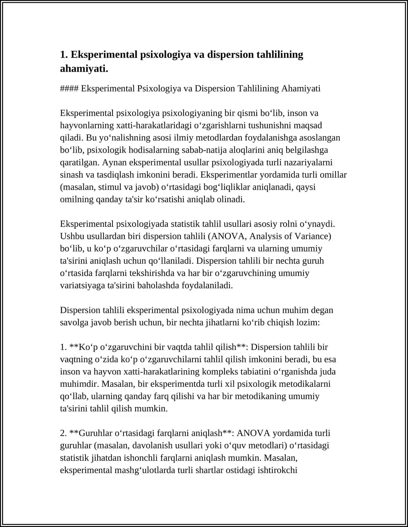 Eksperimental Psixologiya va Dispersion Tahlilining Ahamiyati 4