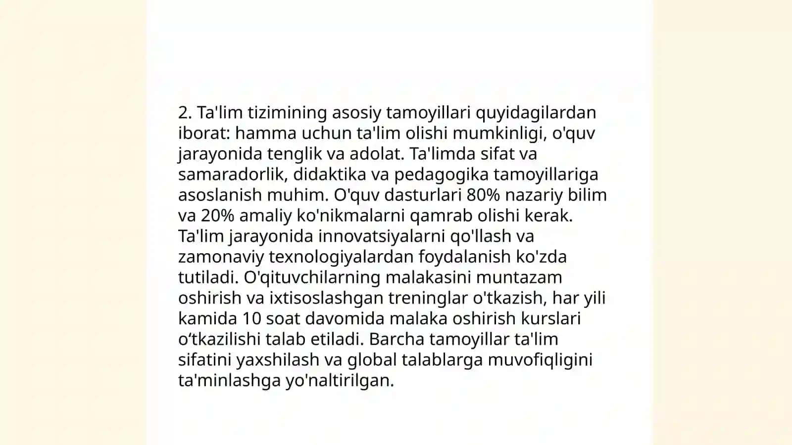 Ta'lim to'g'risida qonunning tuzilishi va umumiy mohiyati 4