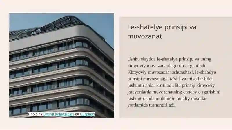 Le-shatelye prinsipi va uning kimyoviy jarayonlardagi ahamiyati 4