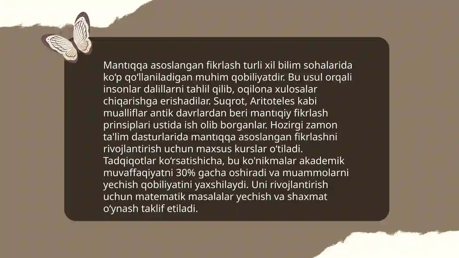 Tanqidiy fikrlash. Ijodiy fikrlash 4