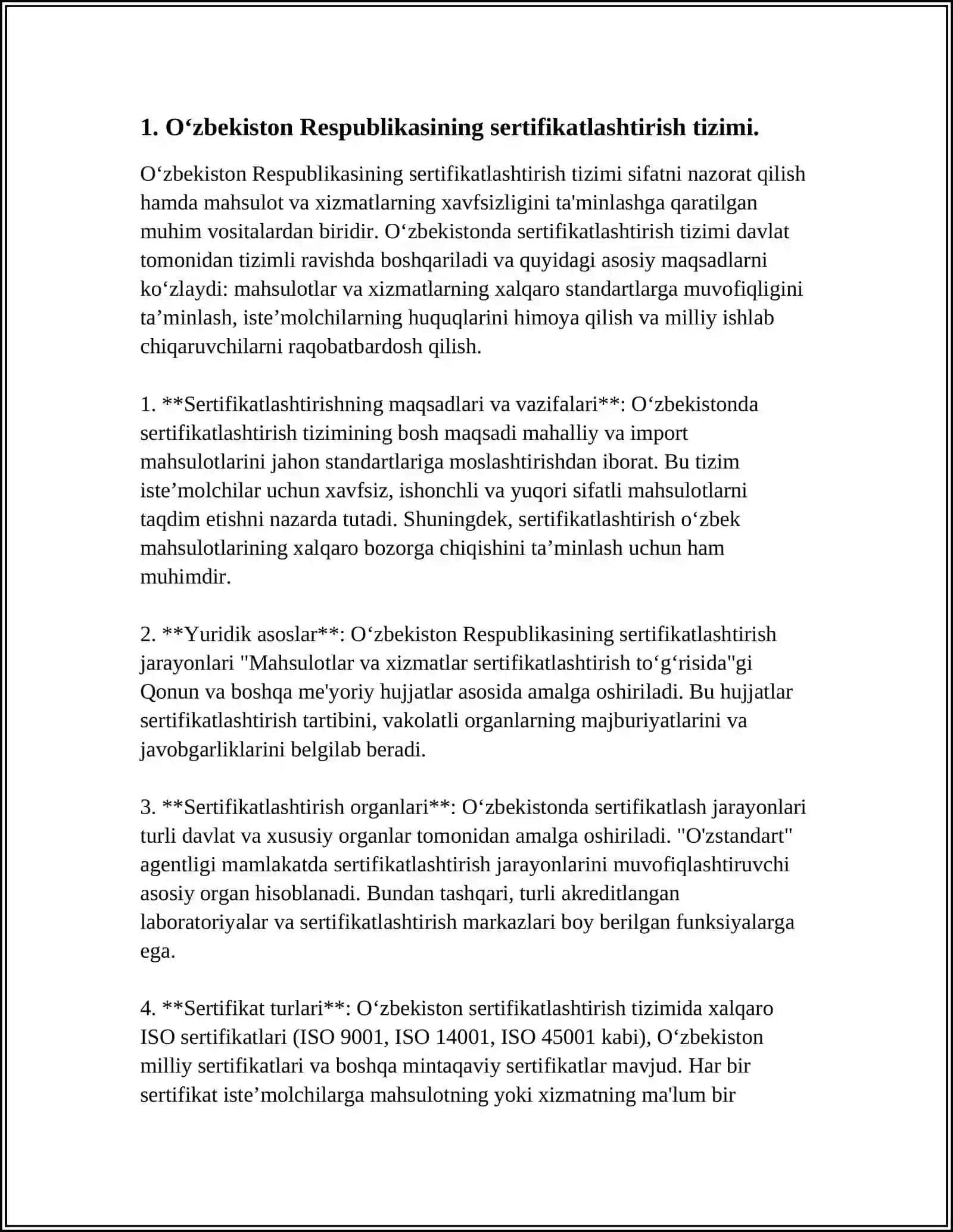 O‘zbekiston Respublikasining sertifikatlashtirish tizimi 4