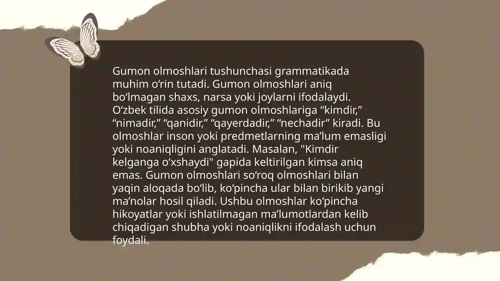 Birgalik va gumon olmoshlari 4