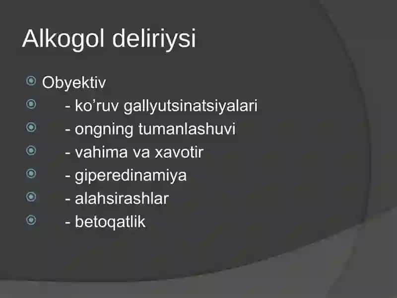 Alkogolizm va Giyohvandlikda bemorlar psixologiyasi 4