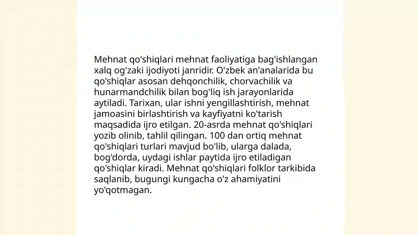 Xalq qo'shiqlari va mehnat qo'shiqlari 4
