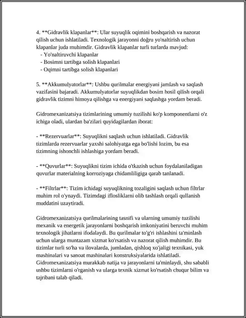 GIDROMEXANIZATSIYA QURILMALARI 4
