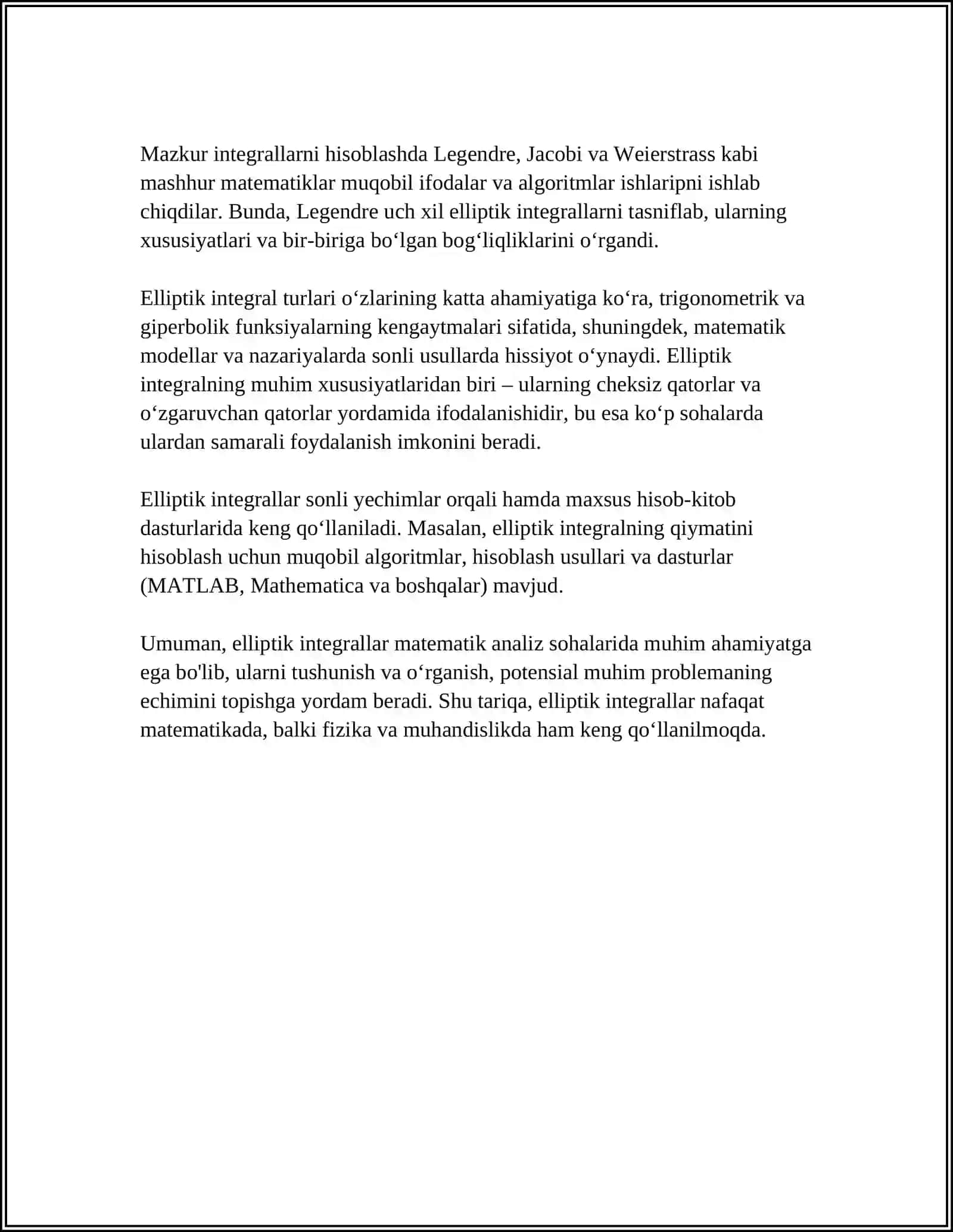 ELLIPTIK INTEGRALLAR 4