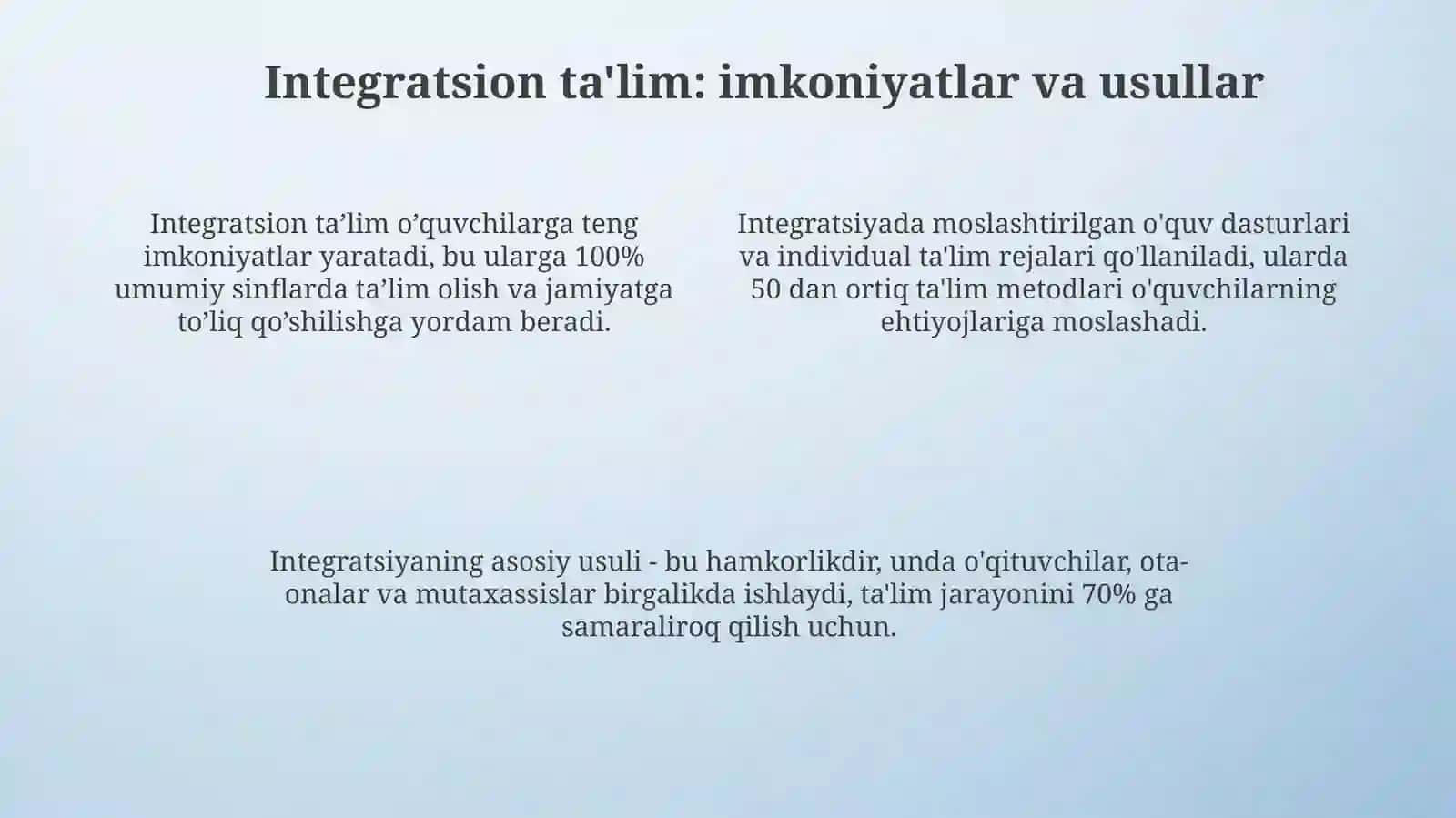Inklyuziv ta'limning mohiyati.Integratsion ta'lim va ijtimoiy reabilitasiya 4
