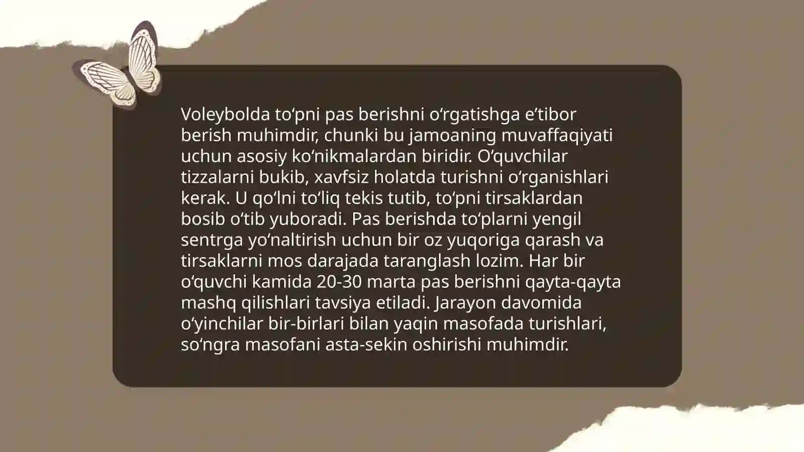 Voleybolda dastlabki o‘rgatish bosqichi 4