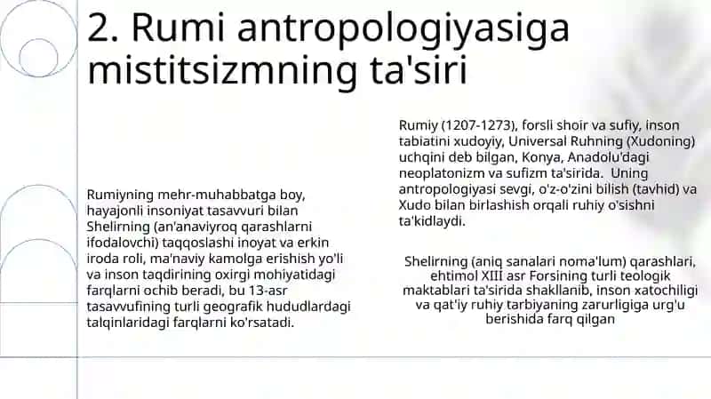 J.Rumiy M. Shelirning inson tabiatiga oid qarashlarini qiyosiy tahlil etish 4