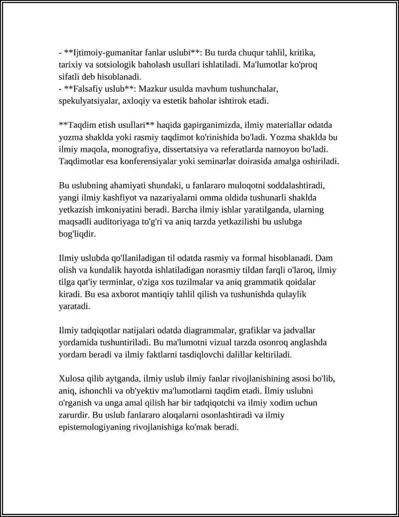 ILMIY USLUB UNING QOLLANISH SOHALARI 4
