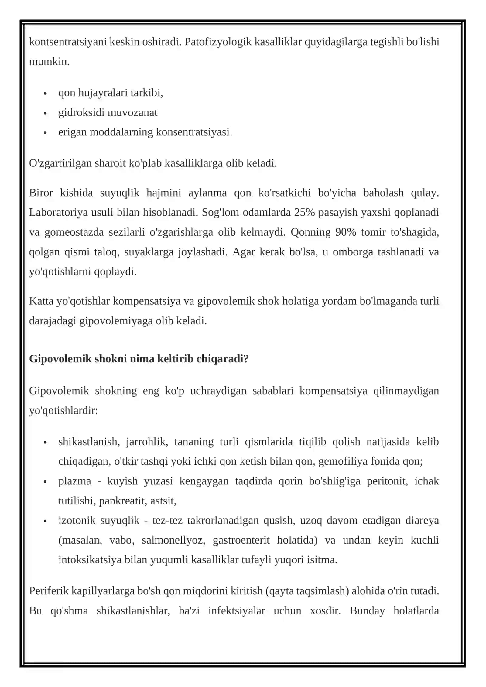 Gipovolemik shok haqida tushuncha 4