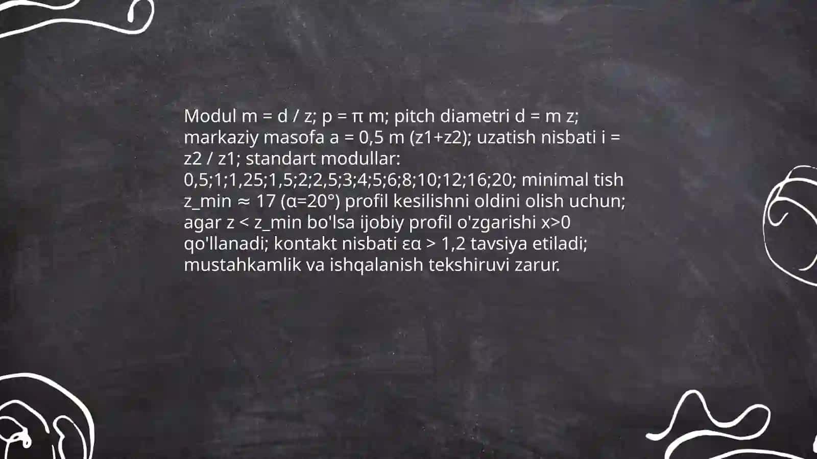 Silindrik tishli uzatma chizmasini bajarish 4