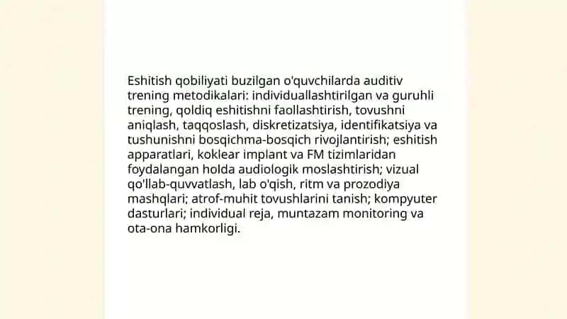 Nutqida nuqson bo’lgan va eshitish qobiliyati buzilgan o’quvchilarni korrektsion o’qitish 4