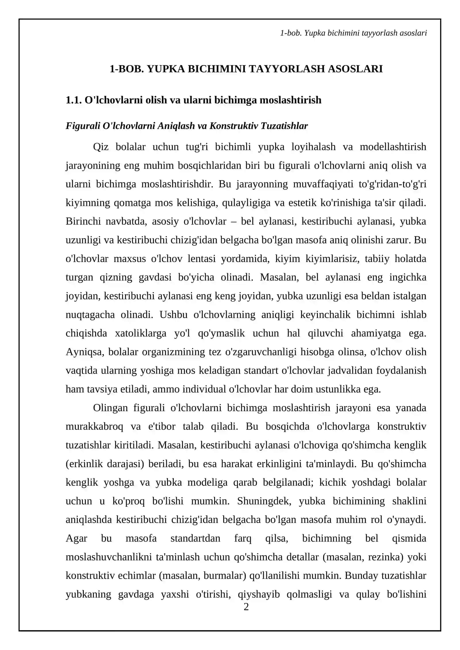 Qiz bollalar tugri bichimli yupkasini loyixalash va modellashtirish 4