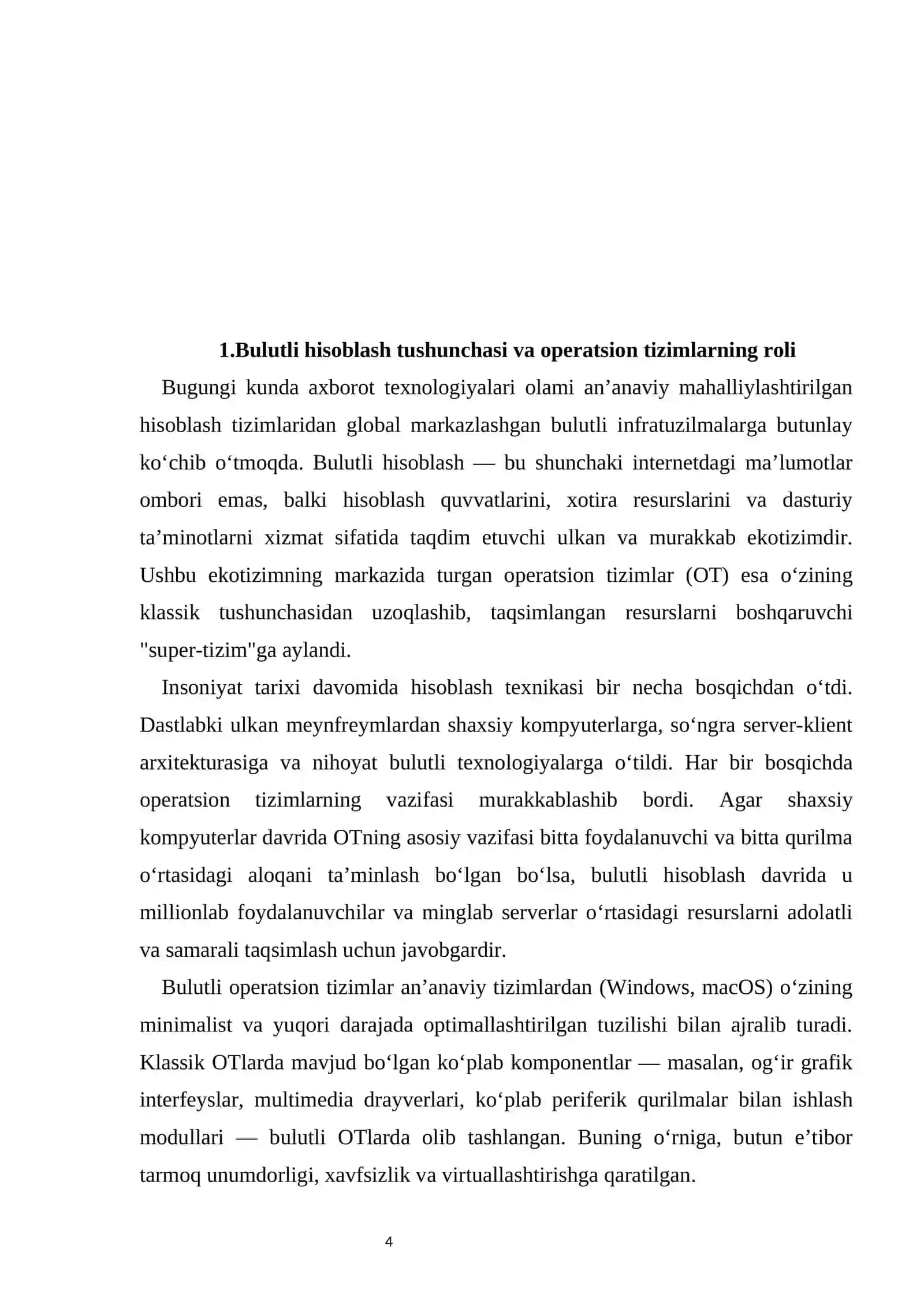 Bulutli hisoblash uchun OTlar 4