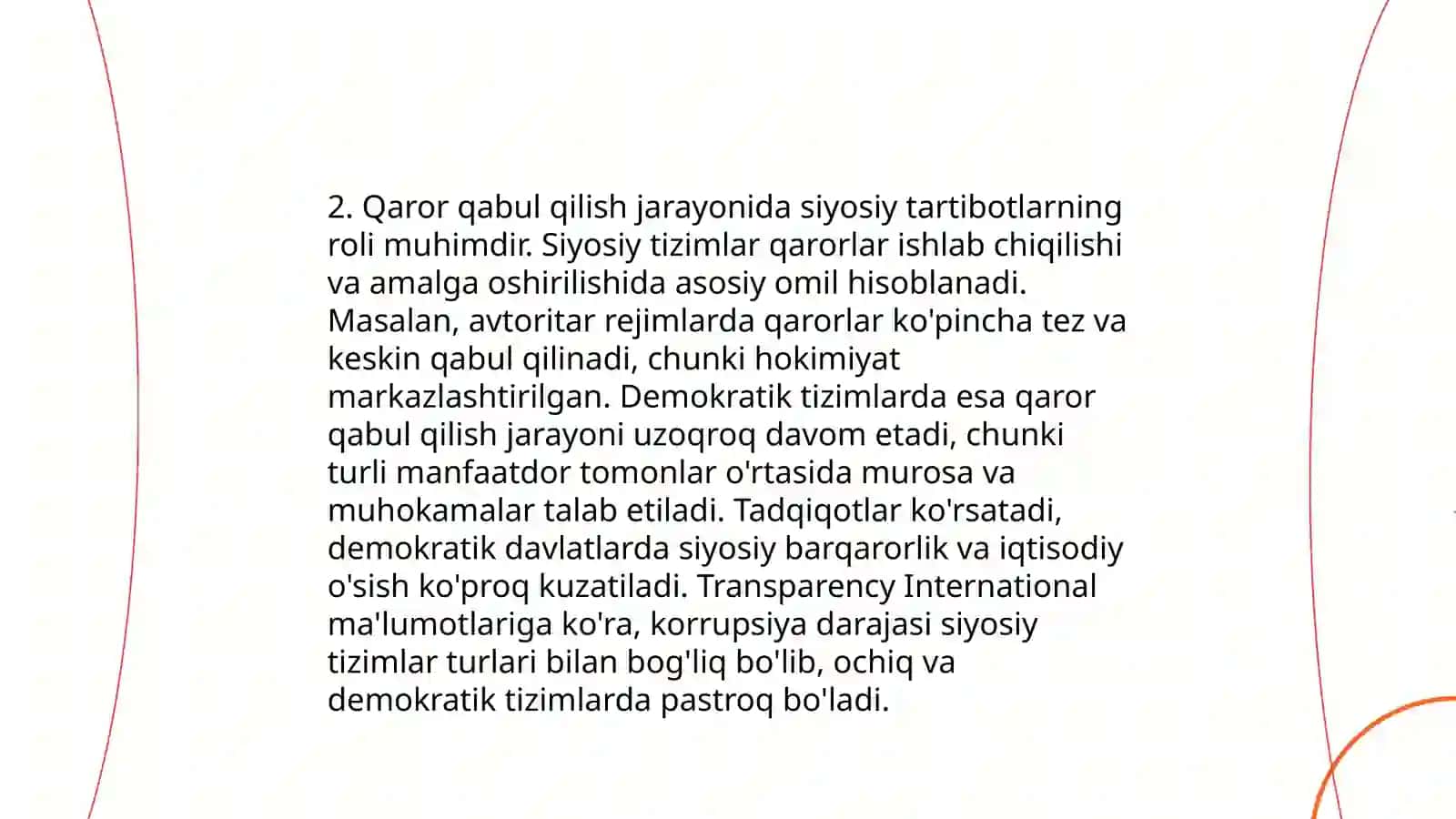 Siyosiy tartibot.Davlat organlari. Davlat mexanizmi 4