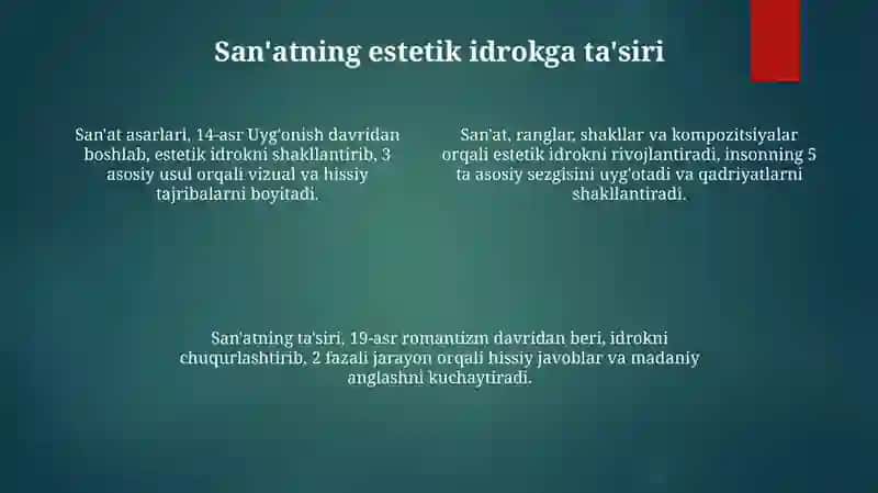 Dunyoni estetik idrok etishda badiiy asarlarning ahamiyati 4