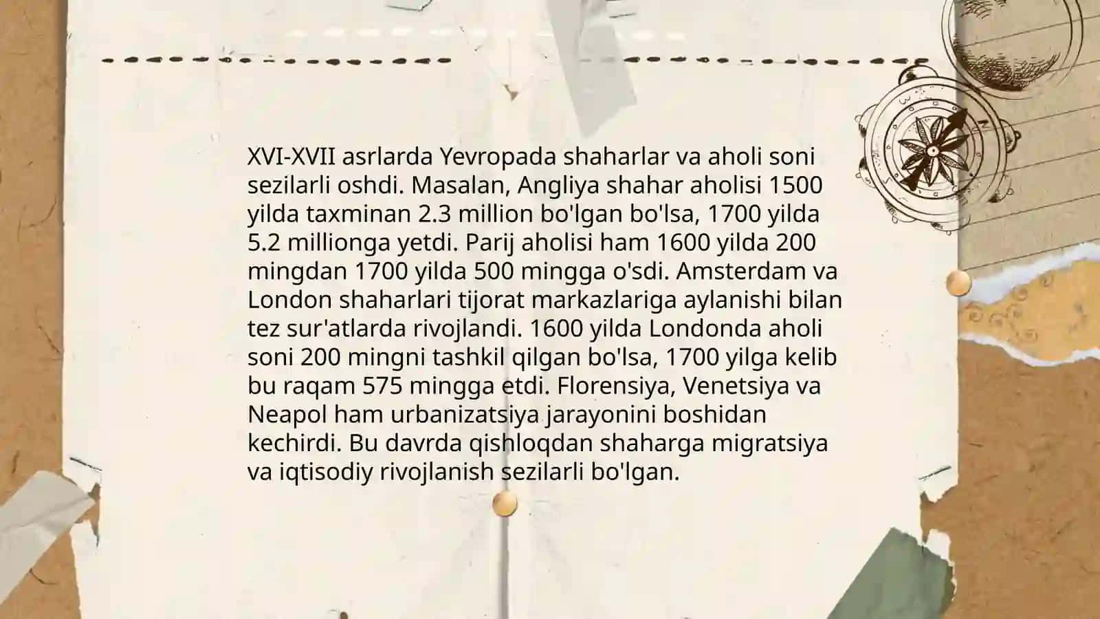 XVI - XVIII -asrlarda yevropada aholi turmush tarzi 4