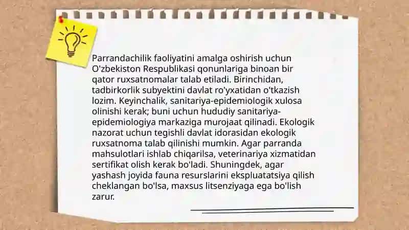 Parrandachilik faoliyatlarini tashkil etish parrandachilik sohasida 4