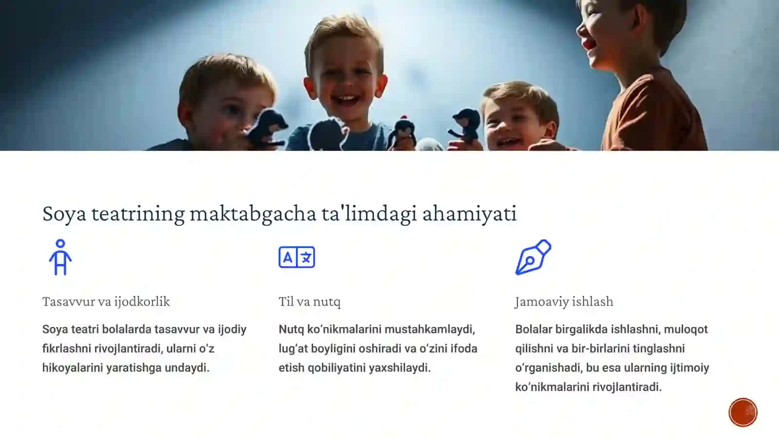 Maktabgacha ta'lim tashkilotida soya teatrini tashkil etish 4