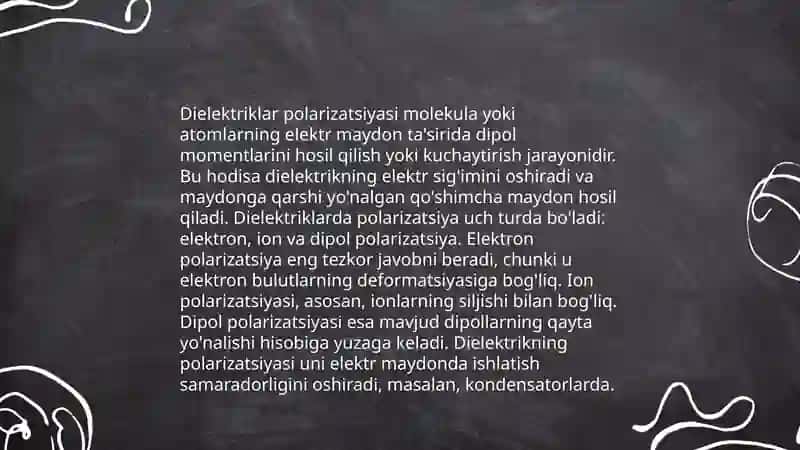 O'tkazgichlar, dielektriklar va yarimo'tkazgichlar 4