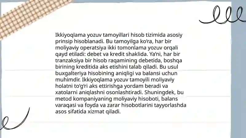 Schyotlar tizimi va ikkiyoqlama yozuv 4