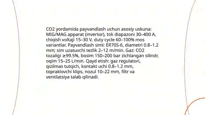 "CO2 yordamida payvandlash" 4