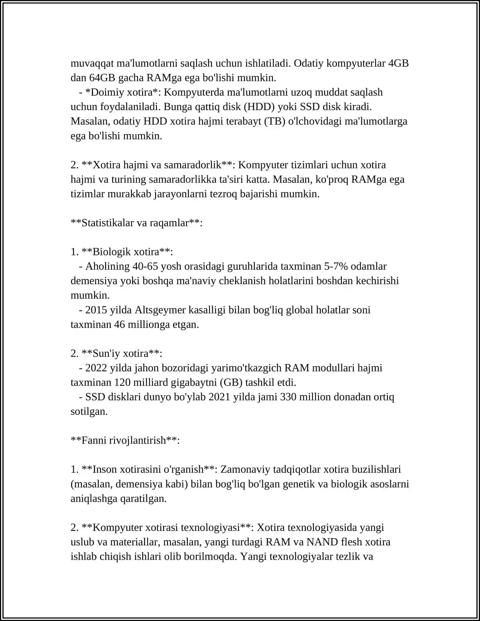XOTIRA HAQIDA TUSHUNCHA VA UNING NERV-FIZIOLOGIK ASOSI 4