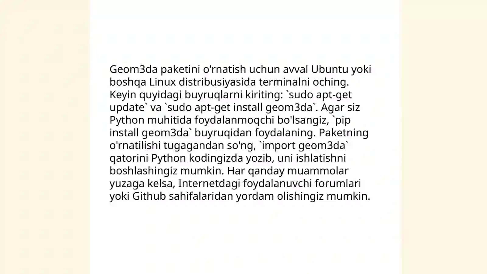 Geom3da paketi funksiyalari 4