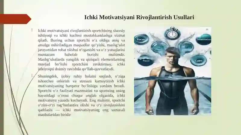 Sportchilarda motivatsiyani shakllantirish usullari 4