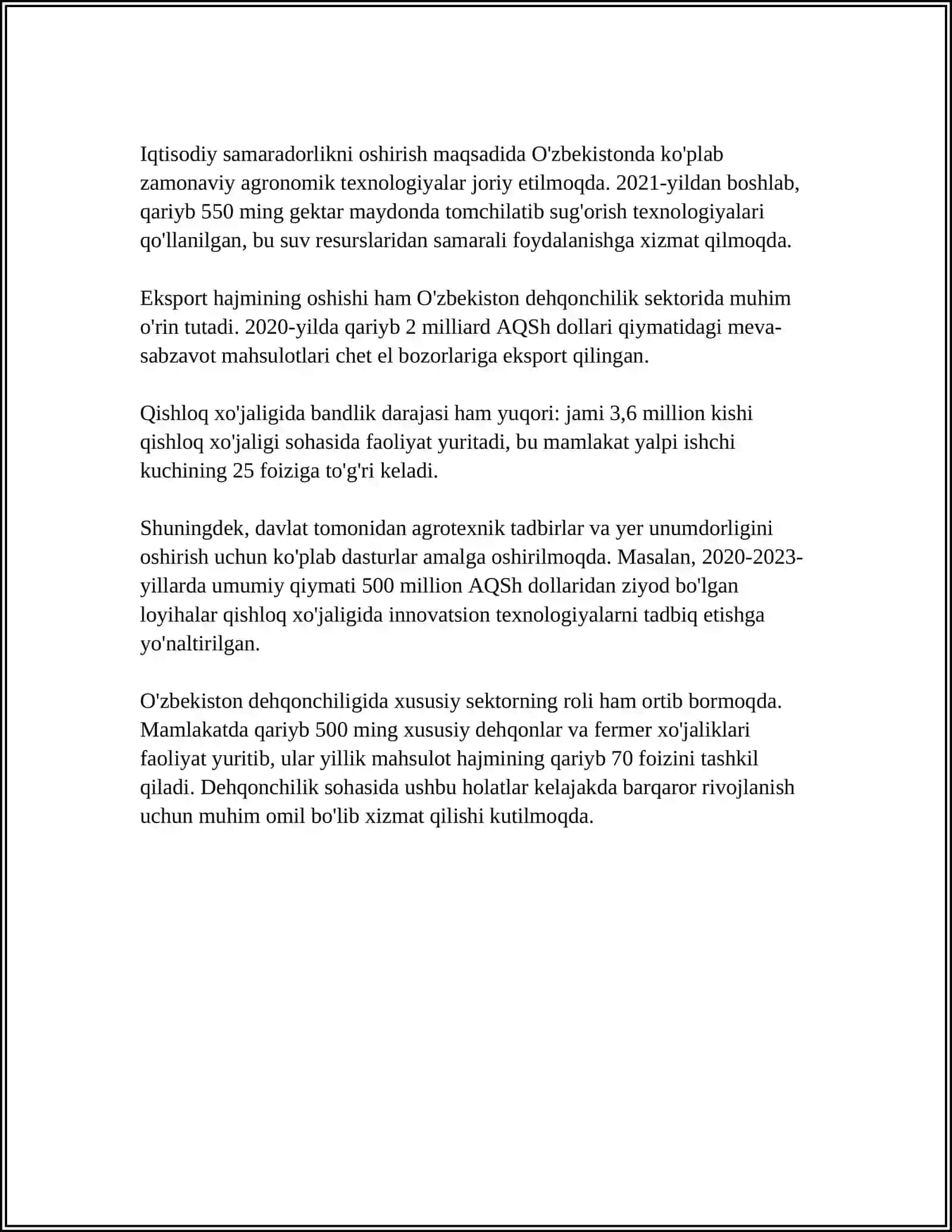QISHLOQ XÕJALIGI SEKTORINING TARKIBIY TUZILISHI 4