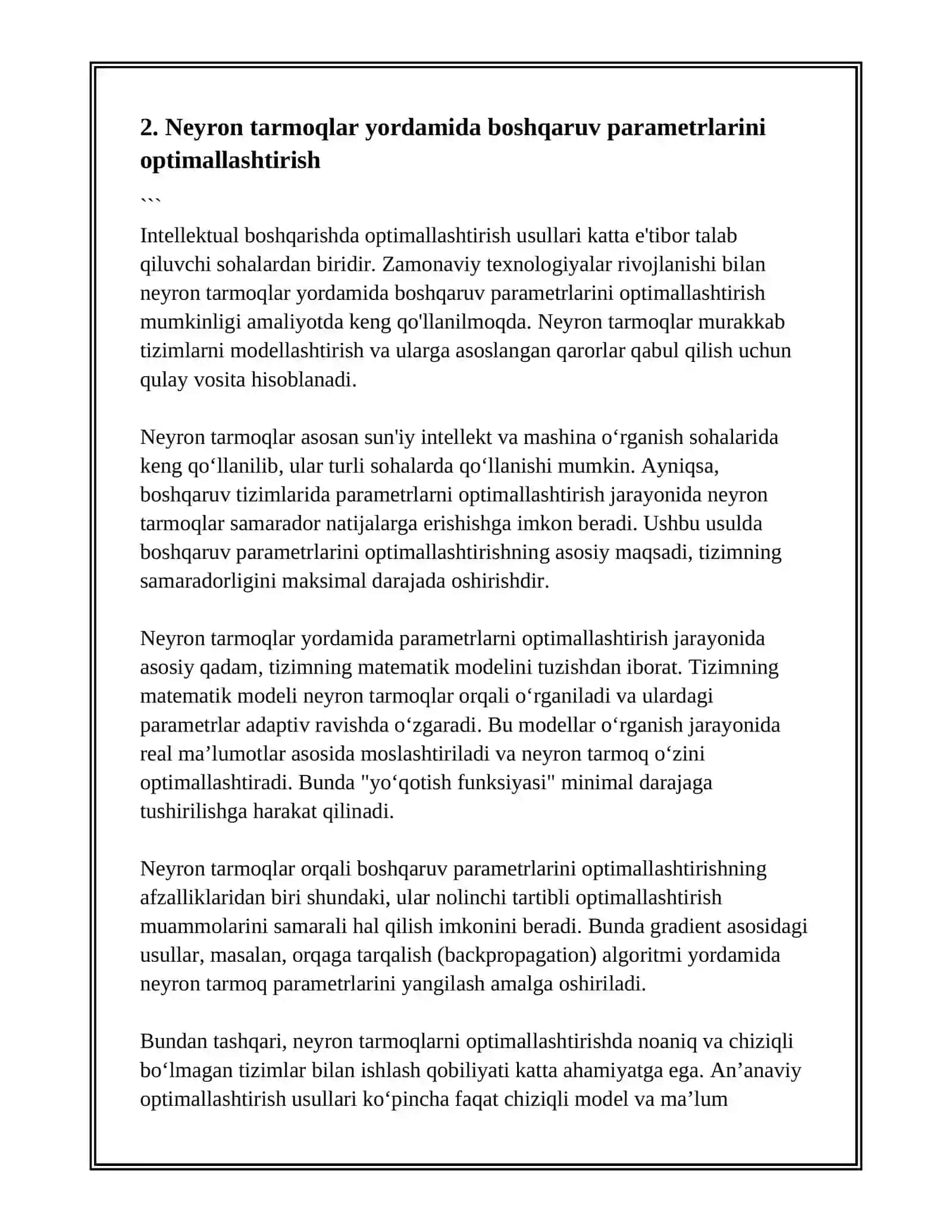 INTELLEKTUAL BOSHQARISHDA OPTIMALLASHTIRISH USULLARI 4