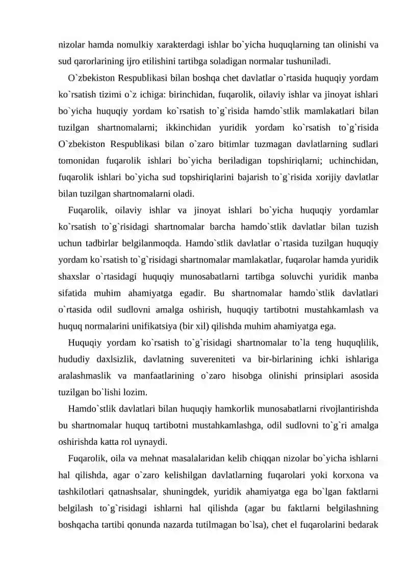 Chet el fuqarolarining va fuqaroligi bo`lmagan shaxslarning fuqarolik protsessual huquqlari va ularga huquqiy yordamlar 4
