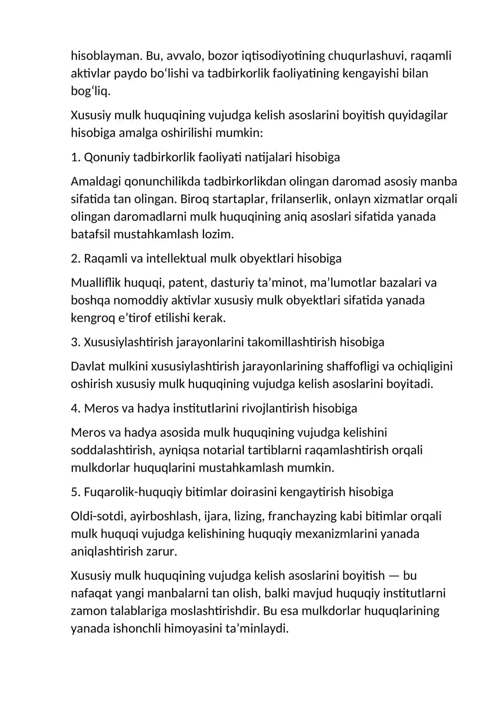 Xususiy mulkning mulkiy munosabatlar tizimi 4