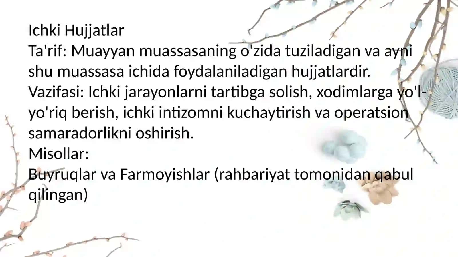 Ichki va tashqi hujjatlar 4