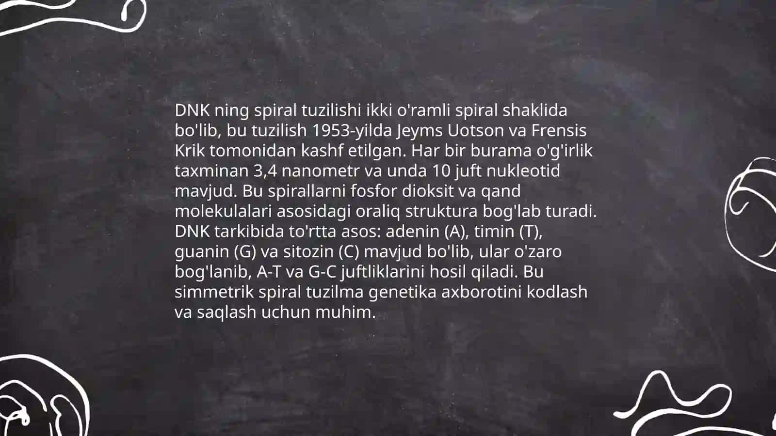 Nuklein kislota tuzilishi. Ularning funksiyalari 4