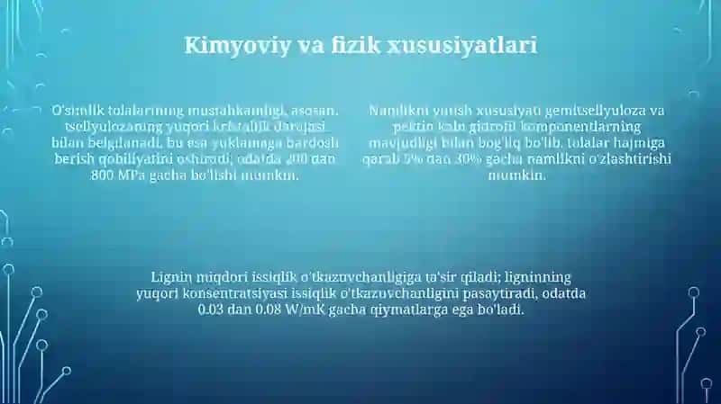 O'simlik tolalari – tuzilishi, xususiyatlari va ajratib olish usullari 4