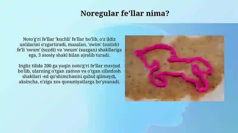 Noregul fe'llarning o'qish va yozish qoidalari 4