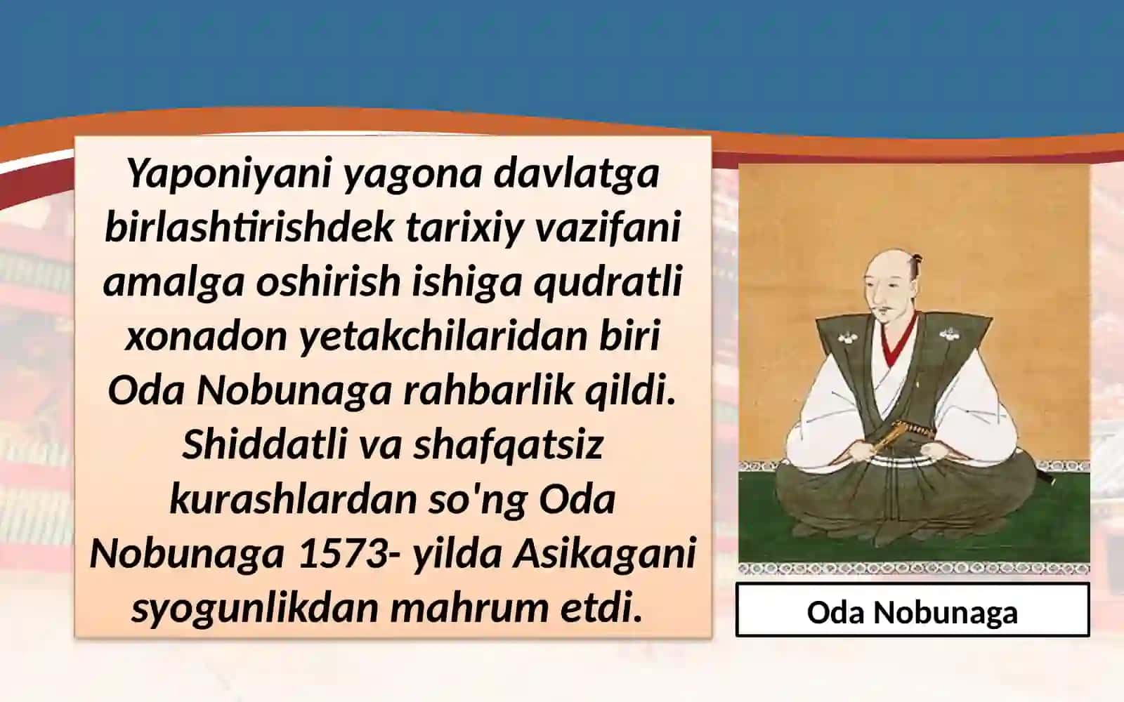 8-sinf Jahon tarixi fanidan XVI-XVIII asrlarda Yaponiya dars taqdimot 4