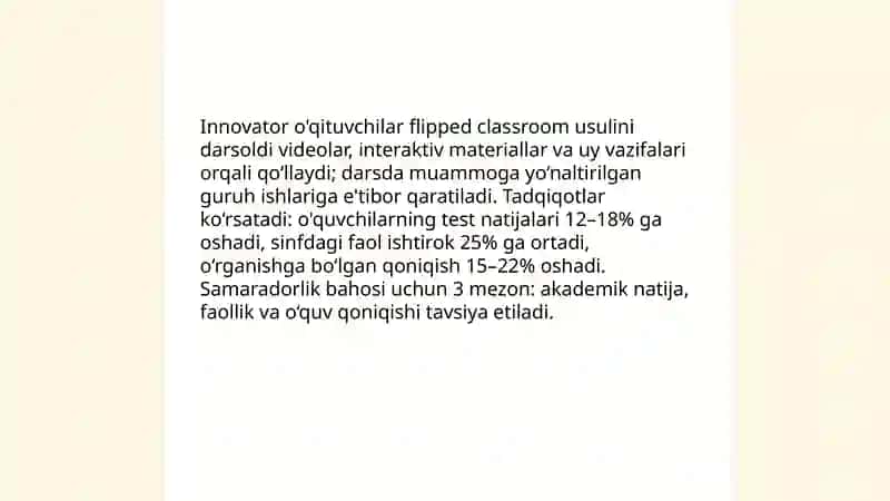 Innovator o'qituvchilar tomonidan qo'llaniladigan metodlar va usullarni tahlil qilish 4