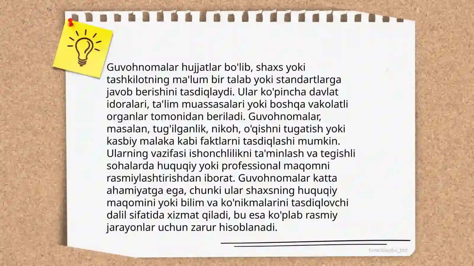 Tashkiliy hujjatlar va ularning turlari guvohnoma, nizom 4